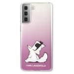 Carcasa Karl Lagerfeld Choupette Fun compatibila cu Samsung Galaxy S21 Plus, Roz 2 - lerato.ro