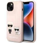 Carcasa Karl Lagerfeld Silicone Karl and Choupette Magsafe compatibila cu iPhone 14 Plus, Roz 4 - lerato.ro