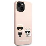 Carcasa Karl Lagerfeld Silicone Karl and Choupette Magsafe compatibila cu iPhone 14 Plus, Roz 5 - lerato.ro
