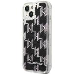 Carcasa Karl Lagerfeld Liquid Glitter Monogram compatibila cu iPhone 14, Negru 3 - lerato.ro