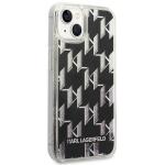 Carcasa Karl Lagerfeld Liquid Glitter Monogram compatibila cu iPhone 14, Negru 5 - lerato.ro