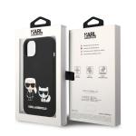 Carcasa Karl Lagerfeld Liquid Silicone Karl & Choupette Magsafe compatibila cu iPhone 14 Plus, Negru 9 - lerato.ro