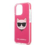 Carcasa Karl Lagerfeld Choupette Head compatibila cu iPhone 13 Pro Max, Fucsia 7 - lerato.ro