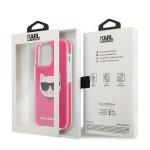 Carcasa Karl Lagerfeld Choupette Head compatibila cu iPhone 13 Pro Max, Fucsia 9 - lerato.ro