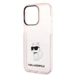 Carcasa Karl Lagerfeld Ikonik Choupette compatibila cu iPhone 14 Pro, Roz 7 - lerato.ro