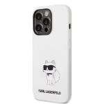 Carcasa Karl Lagerfeld Silicone Choupette compatibila cu iPhone 14 Pro, Alb 3 - lerato.ro