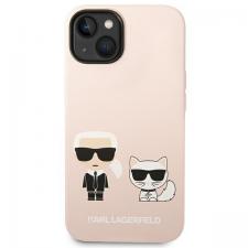Carcasa Karl Lagerfeld Silicon Karl and Choupette Magsafe compatibila cu iPhone 14, Roz