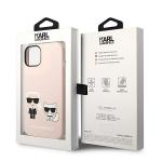 Carcasa Karl Lagerfeld Silicon Karl and Choupette Magsafe compatibila cu iPhone 14, Roz 9 - lerato.ro