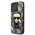 Carcasa Karl Lagerfeld Flower Ikonik Karl compatibila cu iPhone 13 / 13 Pro, Gri 3 - lerato.ro