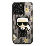 Carcasa Karl Lagerfeld Flower Ikonik Karl compatibila cu iPhone 13 / 13 Pro, Gri 2 - lerato.ro