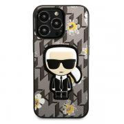 Carcasa Karl Lagerfeld Flower Ikonik Karl compatibila cu iPhone 13 / 13 Pro, Gri