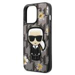 Carcasa Karl Lagerfeld Flower Ikonik Karl compatibila cu iPhone 13 / 13 Pro, Gri 7 - lerato.ro