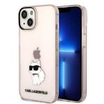 Carcasa Karl Lagerfeld Ikonik Choupette compatibila cu iPhone 14 Plus, Roz 4 - lerato.ro
