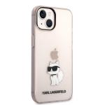 Carcasa Karl Lagerfeld Ikonik Choupette compatibila cu iPhone 14 Plus, Roz 5 - lerato.ro