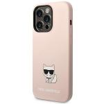 Carcasa Karl Lagerfeld Silicone Choupette Body compatibila cu iPhone 14 Pro, Roz 3 - lerato.ro