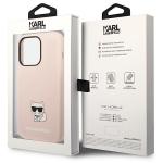 Carcasa Karl Lagerfeld Silicone Choupette Body compatibila cu iPhone 14 Pro, Roz 9 - lerato.ro