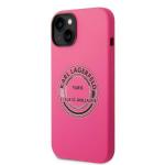Carcasa Karl Lagerfeld Silicone RSG compatibila cu iPhone 14 Plus, Roz 3 - lerato.ro