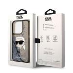 Carcasa Karl Lagerfeld Glitter Karl Head compatibila cu iPhone 14 Pro, Negru 9 - lerato.ro