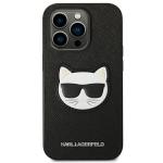 Carcasa Karl Lagerfeld Saffiano Choupette Head Patch compatibila cu iPhone 14 Pro Max, Negru 2 - lerato.ro