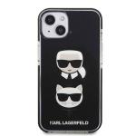 Carcasa Karl Lagerfeld Karl and Choupette Head compatibila cu iPhone 13 / 14 / 15, Negru 2 - lerato.ro