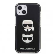 Carcasa Karl Lagerfeld Karl and Choupette Head compatibila cu iPhone 13 / 14 / 15, Negru