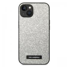 Carcasa Karl Lagerfeld Glitter Plaque Logo compatibila cu iPhone 14 Plus, Silver