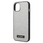 Carcasa Karl Lagerfeld Glitter Plaque Logo compatibila cu iPhone 14 Plus, Silver 7 - lerato.ro