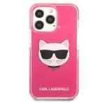 Carcasa Karl Lagerfeld Choupette Head compatibila cu iPhone 13 / 13 Pro, Roz 2 - lerato.ro