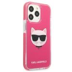 Carcasa Karl Lagerfeld Choupette Head compatibila cu iPhone 13 / 13 Pro, Roz 5 - lerato.ro