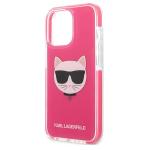 Carcasa Karl Lagerfeld Choupette Head compatibila cu iPhone 13 / 13 Pro, Roz 7 - lerato.ro