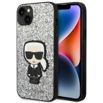 Carcasa Karl Lagerfeld Glitter Flakes Ikonik compatibila cu iPhone 14 Plus, Silver 4 - lerato.ro
