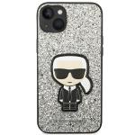 Carcasa Karl Lagerfeld Glitter Flakes Ikonik compatibila cu iPhone 14 Plus, Silver 2 - lerato.ro