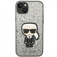 Carcasa Karl Lagerfeld Glitter Flakes Ikonik compatibila cu iPhone 14 Plus, Silver