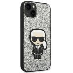 Carcasa Karl Lagerfeld Glitter Flakes Ikonik compatibila cu iPhone 14 Plus, Silver 5 - lerato.ro