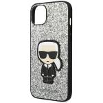 Carcasa Karl Lagerfeld Glitter Flakes Ikonik compatibila cu iPhone 14 Plus, Silver 7 - lerato.ro