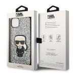 Carcasa Karl Lagerfeld Glitter Flakes Ikonik compatibila cu iPhone 14 Plus, Silver 9 - lerato.ro