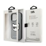 Carcasa Karl Lagerfeld Saffiano Choupette Head Patch compatibila cu iPhone 14 Pro Max, Silver 9 - lerato.ro