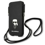 Geanta universala Karl Lagerfeld Saffiano Ikonik Karl compatibila cu dispozitive de pana la 6.7 inch, Negru 3 - lerato.ro