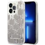 Carcasa Karl Lagerfeld Liquid Glitter Monogram compatibila cu iPhone 14 Pro Max, Silver 4 - lerato.ro
