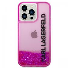 Carcasa Karl Lagerfeld Liquid Glitter Elong compatibila cu iPhone 14 Pro, Roz