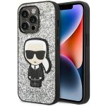 Carcasa Karl Lagerfeld Glitter Flakes Ikonik compatibila cu iPhone 14 Pro, Silver 4 - lerato.ro