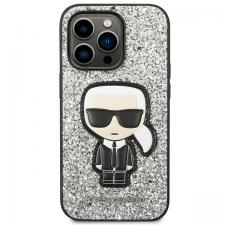 Carcasa Karl Lagerfeld Glitter Flakes Ikonik compatibila cu iPhone 14 Pro, Silver