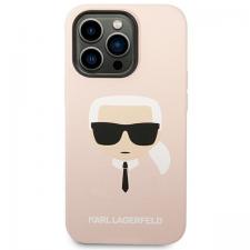 Carcasa Karl Lagerfeld Silicone Karl Head compatibila cu iPhone 14 Pro, Roz