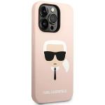 Carcasa Karl Lagerfeld Silicone Karl Head compatibila cu iPhone 14 Pro Max, Roz 5 - lerato.ro