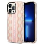 Carcasa Karl Lagerfeld Mono Vertical Stripe compatibila cu iPhone 14 Pro, Roz 4 - lerato.ro
