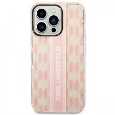Carcasa Karl Lagerfeld Mono Vertical Stripe compatibila cu iPhone 14 Pro, Roz