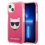 Carcasa Karl Lagerfeld Choupette Head compatibila cu iPhone 13, Roz 4 - lerato.ro