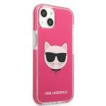 Carcasa Karl Lagerfeld Choupette Head compatibila cu iPhone 13, Roz 5 - lerato.ro