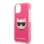 Carcasa Karl Lagerfeld Choupette Head compatibila cu iPhone 13, Roz 7 - lerato.ro