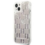 Carcasa Karl Lagerfeld Liquid Glitter Monogram compatibila cu iPhone 14 Plus, Silver 3 - lerato.ro